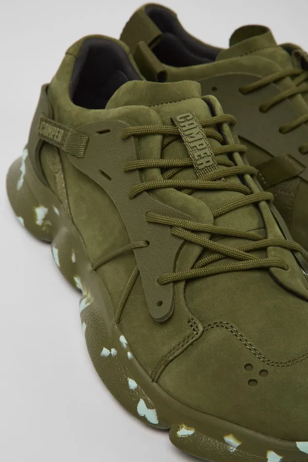Men Karst Green NubuckTextile Sneaker Camper Sneakers