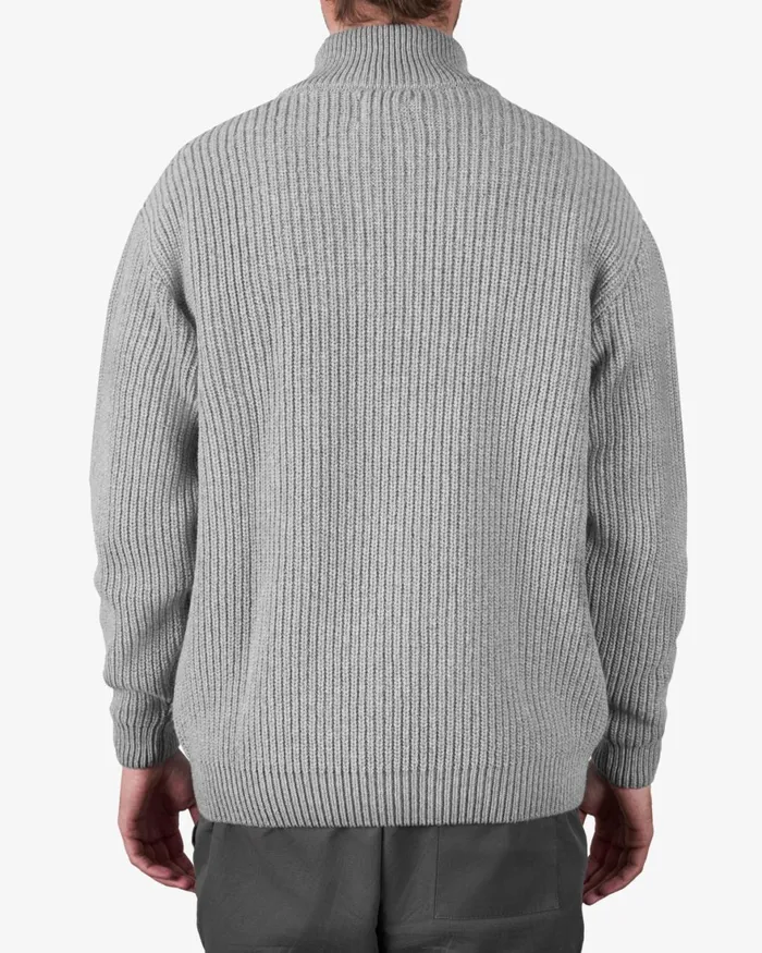 Men Knit Sweaters Colorful Standard Merino Quarter Zip Magenta Blaze