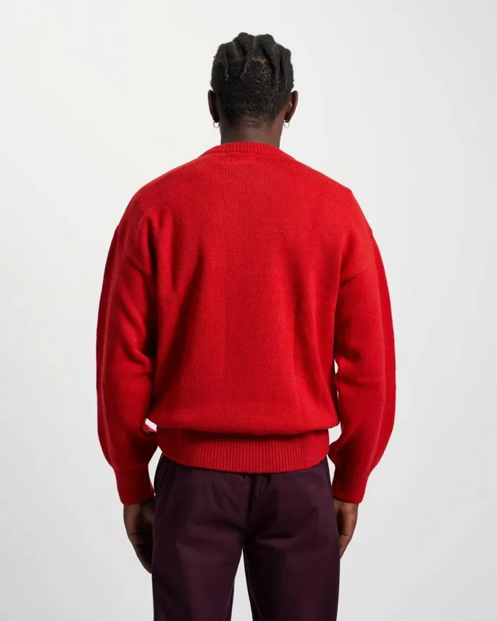 Men Knit Sweaters Colorful Standard Oversized Merino Wool Crew Pacific Blue