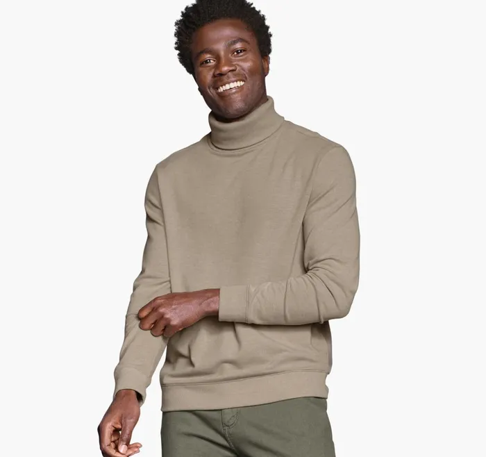 Men Knit Turtleneck Oatmeal JohnstonandMurphy Sweaters and Knits