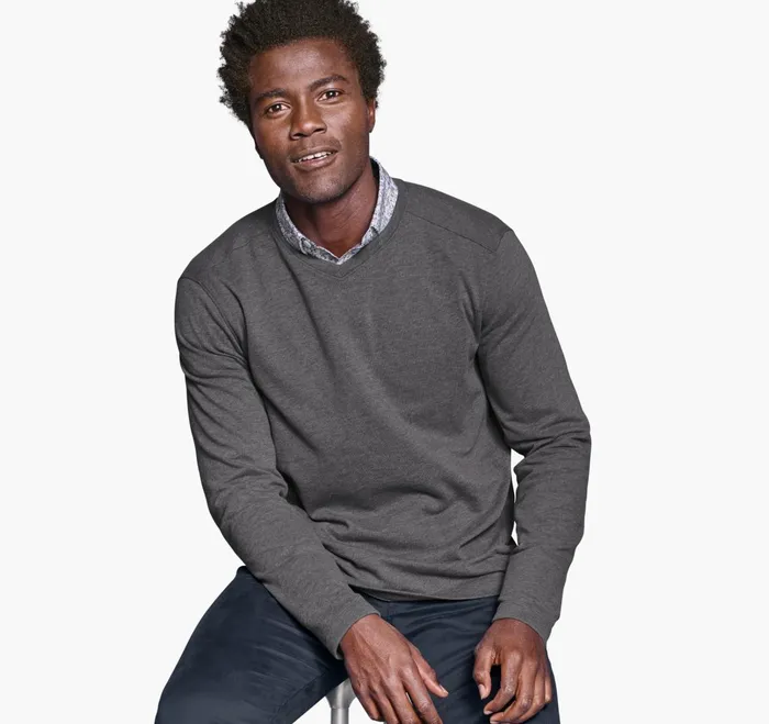 Men Knit VNeck Gray JohnstonandMurphy Sweaters and Knits Men Knit VNeck Gray JohnstonandMurphy Sweaters and Knits