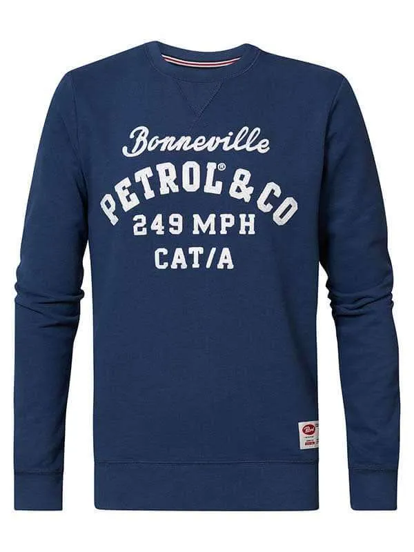 Men Knits and Sweats Petrol Industries Bonneville Crewneck Petrol Blue