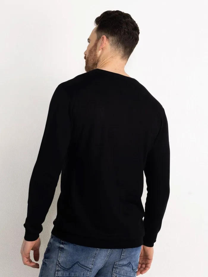 Men Knits and Sweats Petrol Industries Essential Crewneck Knit Black