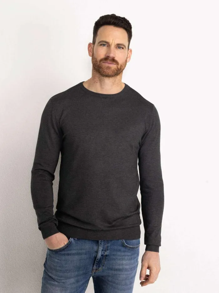 Men Knits and Sweats Petrol Industries Essential Crewneck Knit Steal Melee