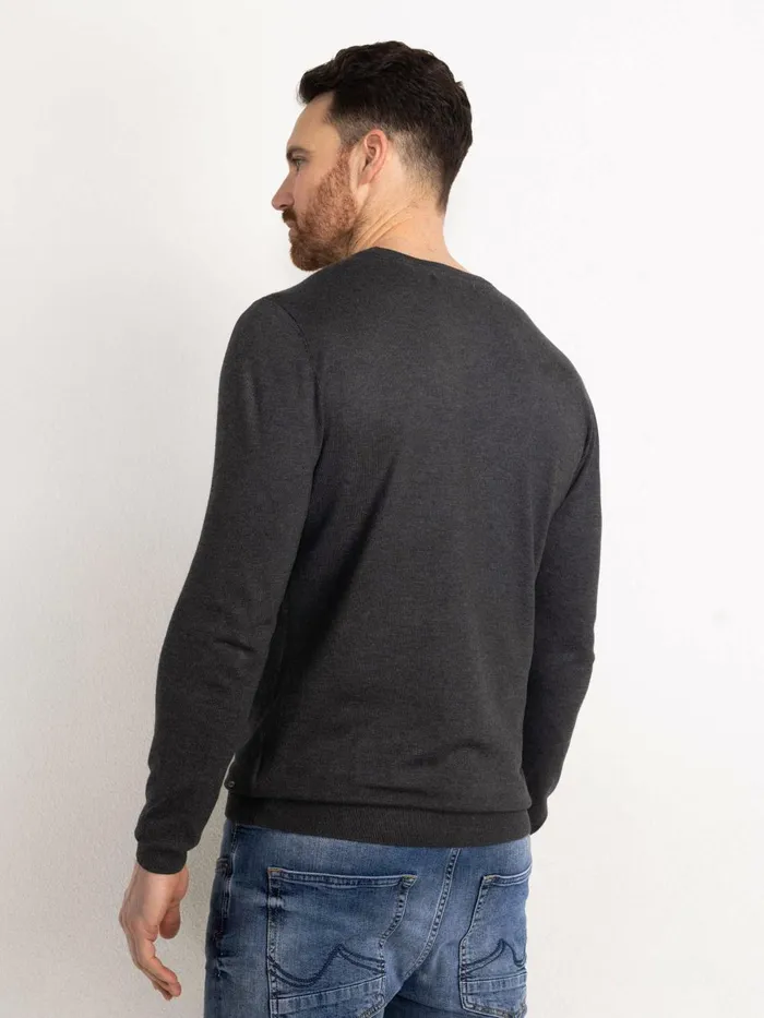 Men Knits and Sweats Petrol Industries Essential Crewneck Knit Steal Melee