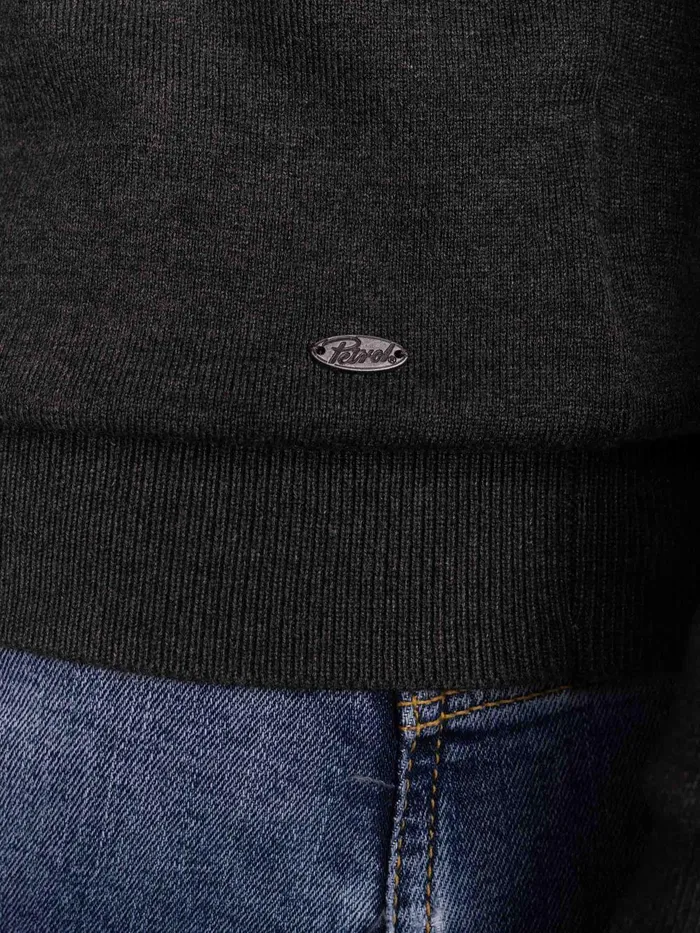 Men Knits and Sweats Petrol Industries Essential Crewneck Knit Steal Melee