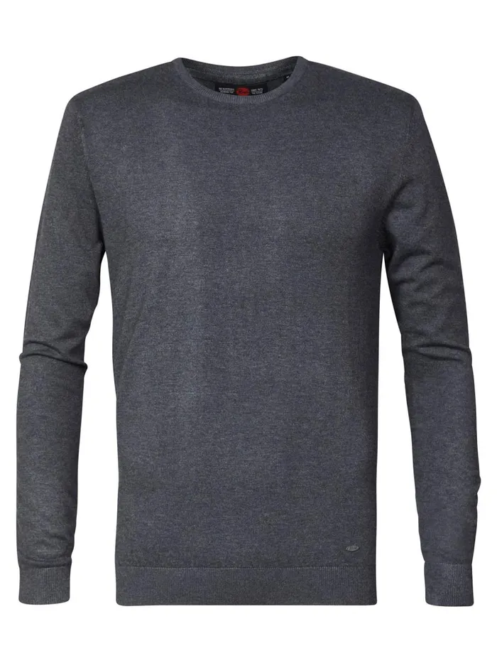 Men Knits and Sweats Petrol Industries Essential Crewneck Knit Steal Melee