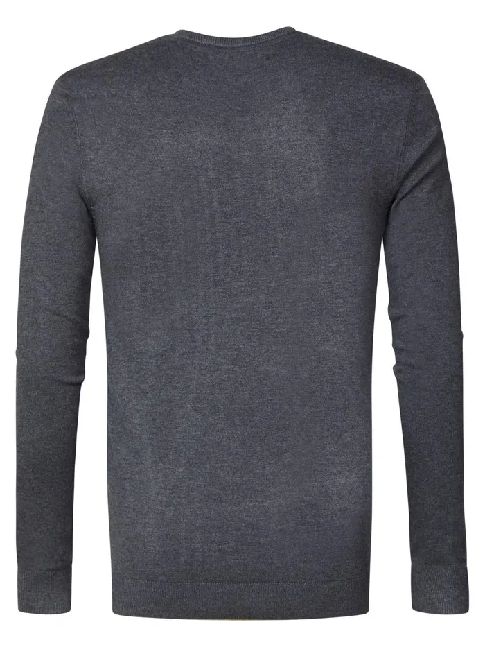 Men Knits and Sweats Petrol Industries Essential VNeck Knit Steal Melee
