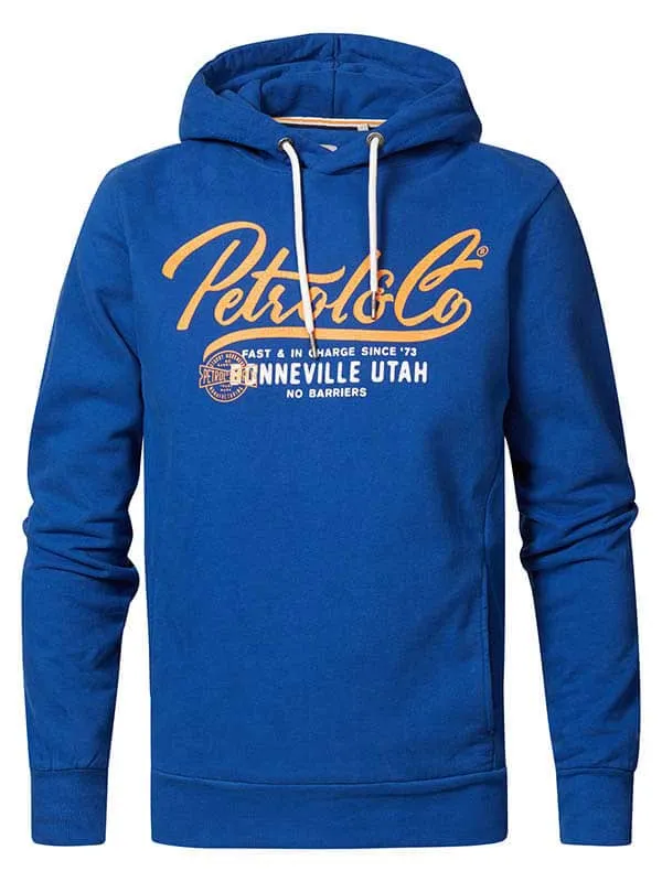 Men Knits and Sweats Petrol Industries Hoodie With Logo Artwork Imperial Blue