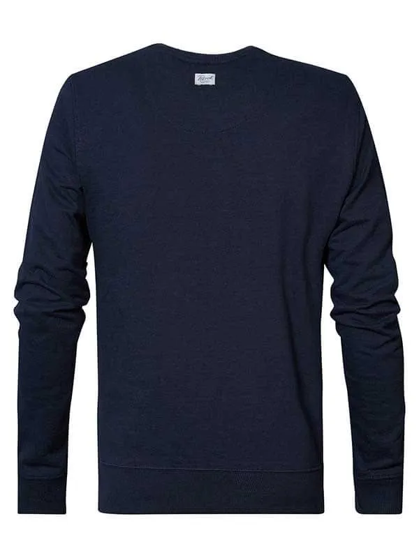Men Knits and Sweats Petrol Industries Print Crewneck Petrol Blue
