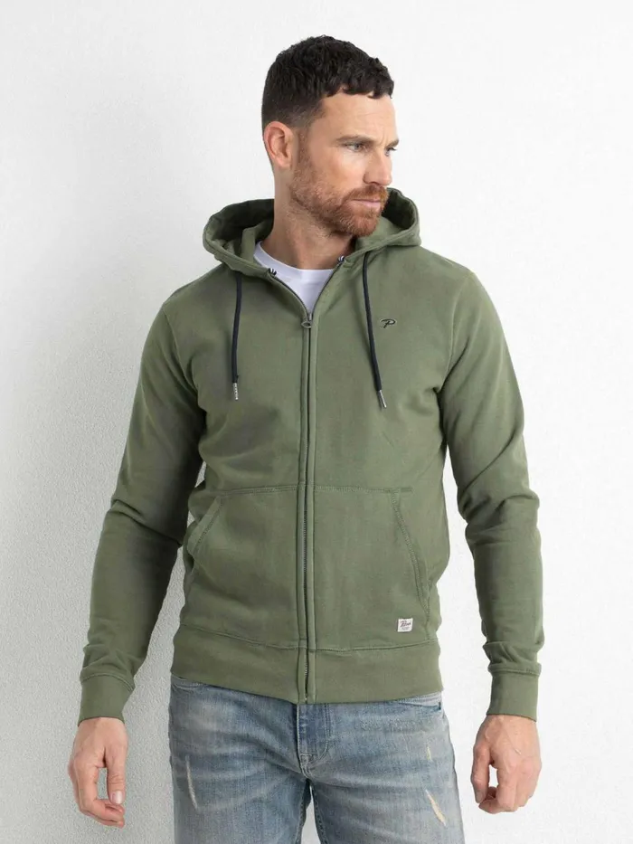 Men Knits and Sweats Petrol Industries Zipped Hoodie Dusty Army