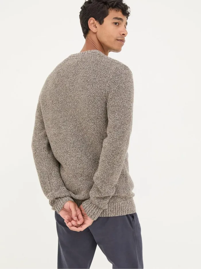 Men Knitwear Fat Face Hove Natural Crew Neck Jumper