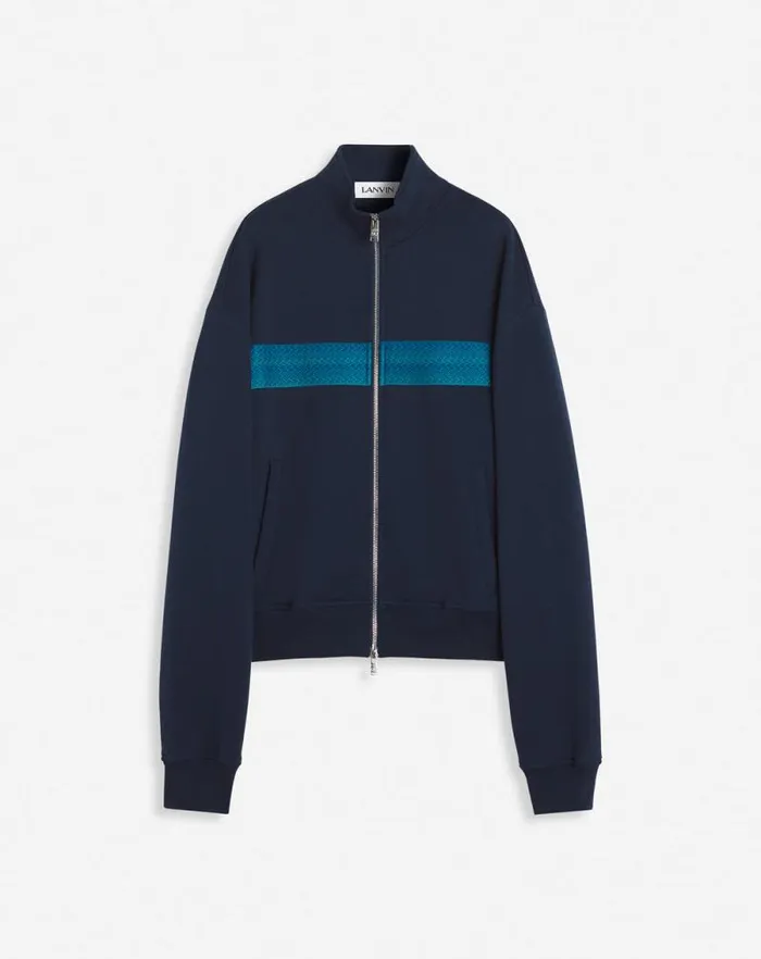 Men Lanvin Coats and Jackets Curb Zipped Jacket Petrol Blue