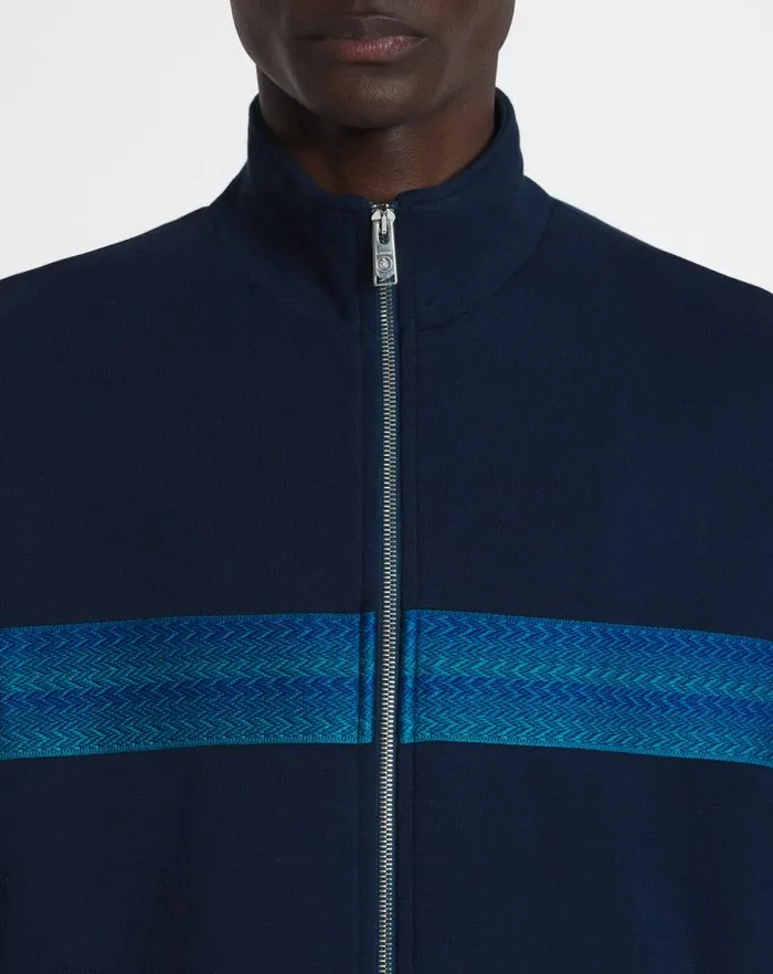 Men Lanvin Coats and Jackets Curb Zipped Jacket Petrol Blue Men Lanvin Coats and Jackets Curb Zipped Jacket Petrol Blue