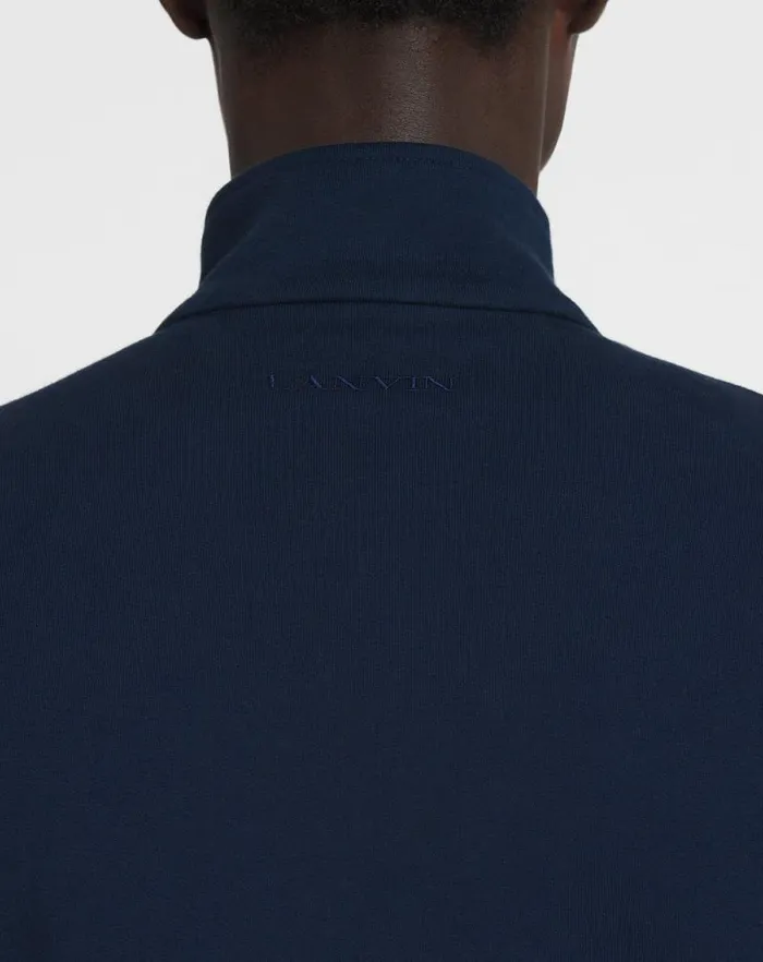 Men Lanvin Coats and Jackets Curb Zipped Jacket Petrol Blue Men Lanvin Coats and Jackets Curb Zipped Jacket Petrol Blue
