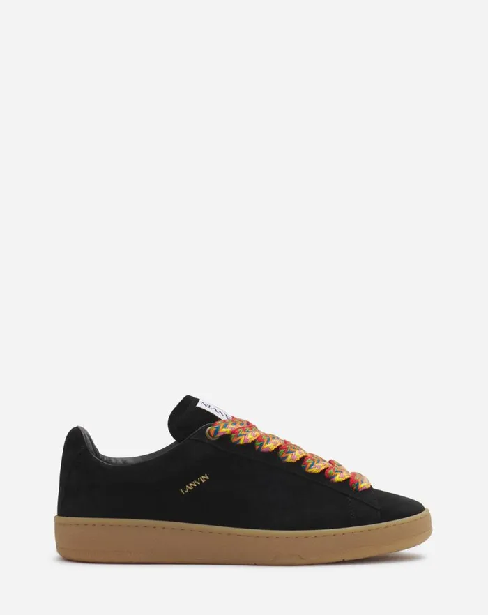 Men Lanvin Curb Lite Suede Curb Lite Sneakers Black