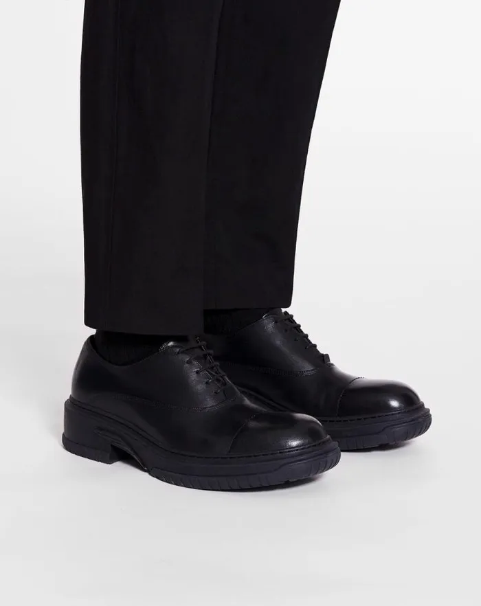 Men Lanvin Loafers and Derbies Medley Leather Richelieu Shoe Blackanthracite Men Lanvin Loafers and Derbies Medley Leather Richelieu Shoe Blackanthracite