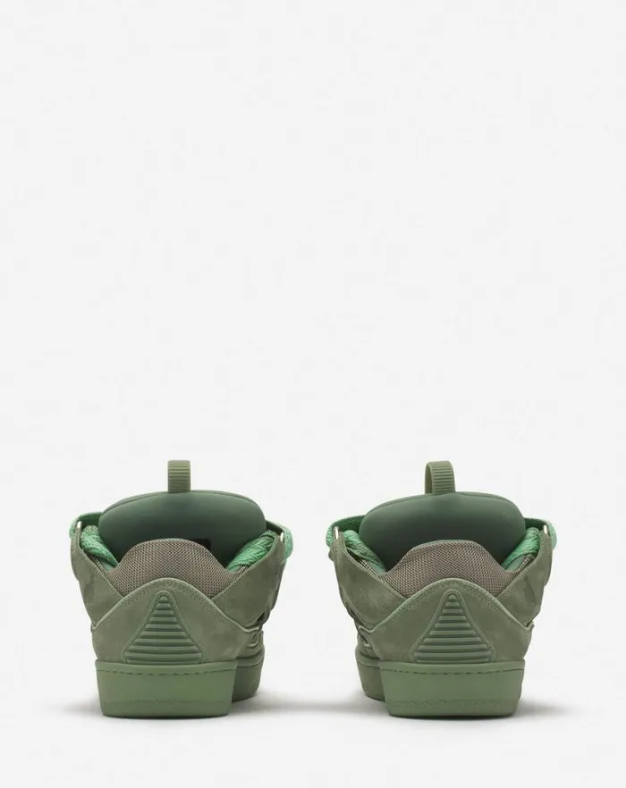 Men Lanvin Sneakers Curb Leather Sneakers Vert De Gris Men Lanvin Sneakers Curb Leather Sneakers Vert De Gris