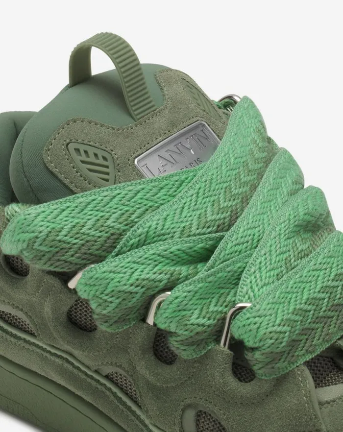 Men Lanvin Sneakers Curb Leather Sneakers Vert De Gris Men Lanvin Sneakers Curb Leather Sneakers Vert De Gris