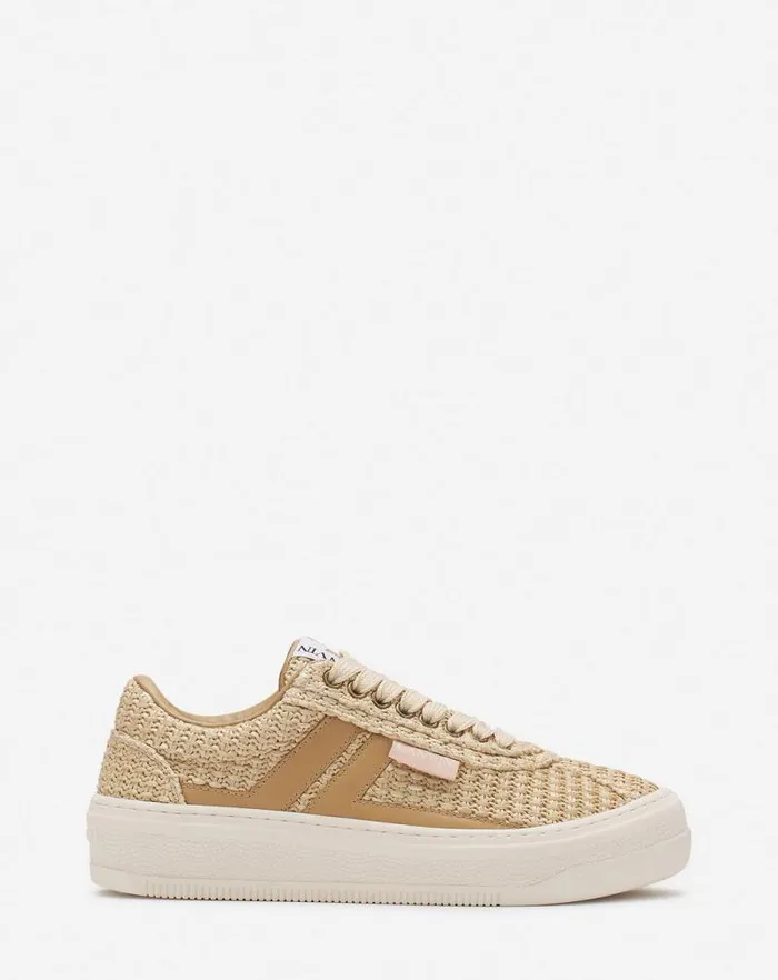 Men Lanvin Sneakers Lanvin Cash Raffia Sneakers Natural