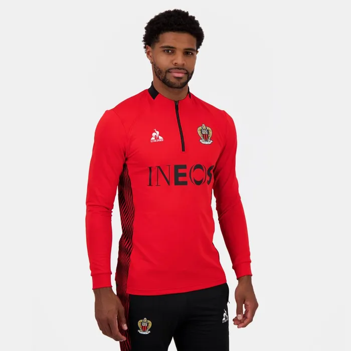 Men Le Coq Sportif Sweatshirts OGC Nice 8211 Training Resistance Sweatshirt Red N