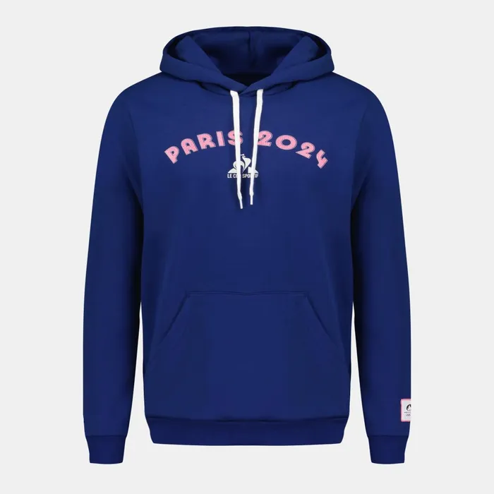 Men Le Coq Sportif Sweatshirts Paris 2024 Hoodie Blue Depths