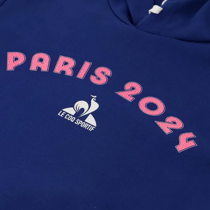 Men Le Coq Sportif Sweatshirts Paris 2024 Hoodie Blue Depths