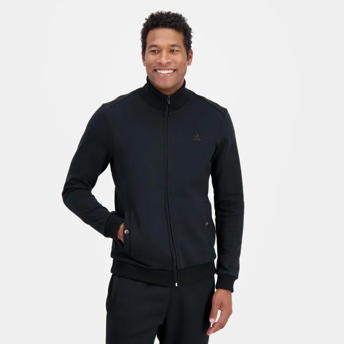 Men Le Coq Sportif Sweatshirts Ton Sur Ton ZipUp Sweatshirtshirt Black