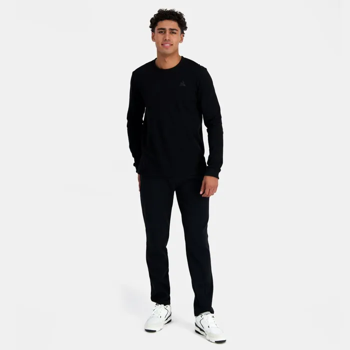 Men Le Coq Sportif Trousers And Joggers Ton Sur Ton Trousers Coupe Droite Black