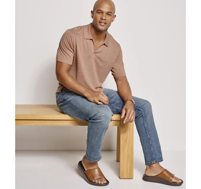 Men LinenBlend VNeck Polo Melon JohnstonandMurphy Polos and Tees Men LinenBlend VNeck Polo Melon JohnstonandMurphy Polos and Tees