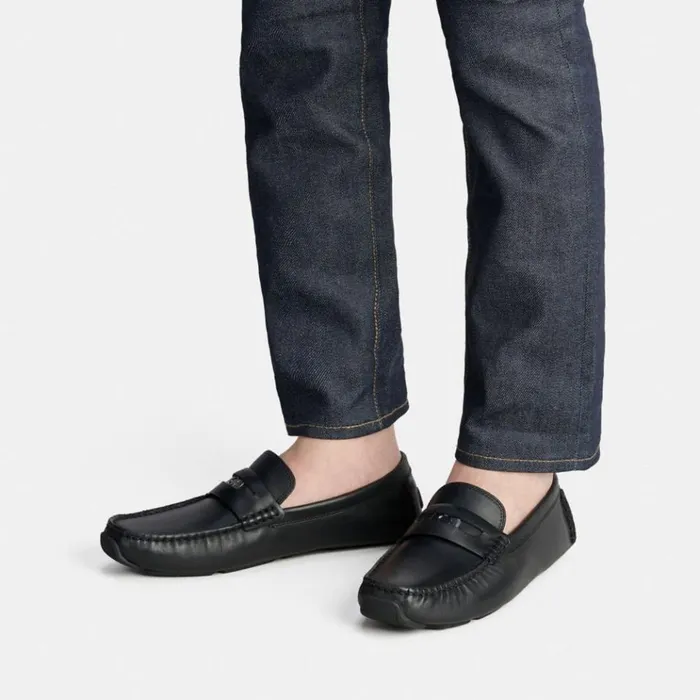 Men Loafers and Drivers Coach Signature Coin Driver Black
