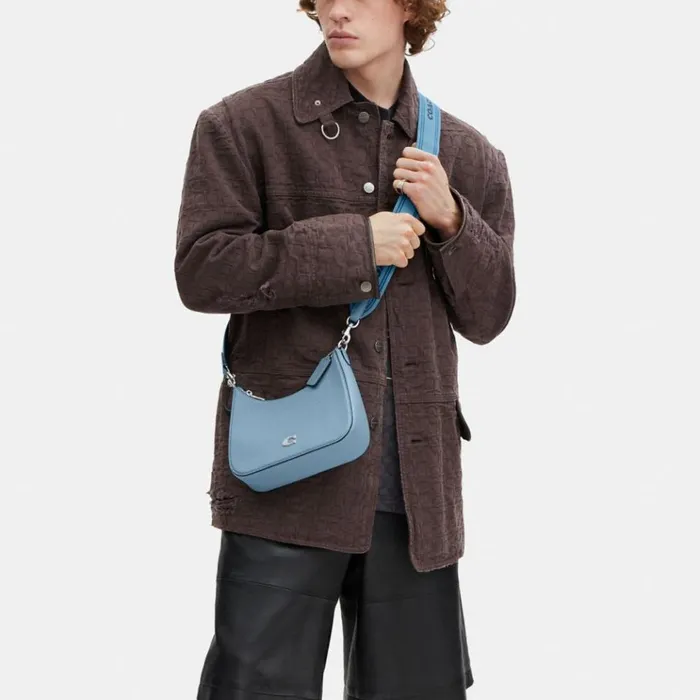 Men Messenger and Crossbody Coach Hobo Crossbody With Signature Canvas Detail Pool Men Messenger and Crossbody Coach Hobo Crossbody With Signature Canvas Detail Pool