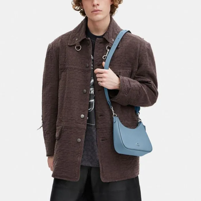 Men Messenger and Crossbody Coach Hobo Crossbody With Signature Canvas Detail Pool Men Messenger and Crossbody Coach Hobo Crossbody With Signature Canvas Detail Pool