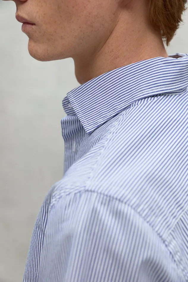 Men Navy Blue And White Alfredo Shirt Ecoalf Shirts