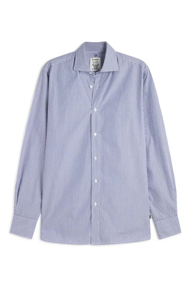 Men Navy Blue And White Alfredo Shirt Ecoalf Shirts
