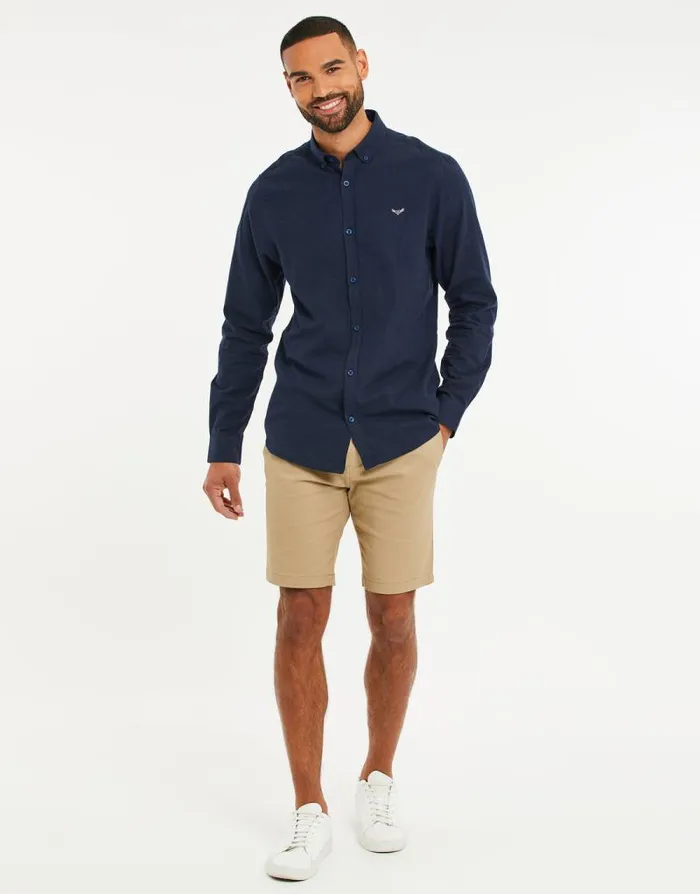 Men Navy Long Sleeve Linen Blend Shirt Threadbare Shirts Men Navy Long Sleeve Linen Blend Shirt Threadbare Shirts