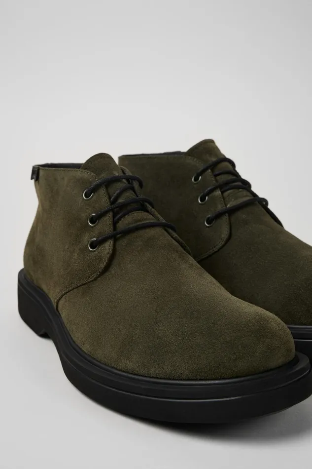 Men Norman Green Nubuck Ankle Boots Camper Ankle Boots