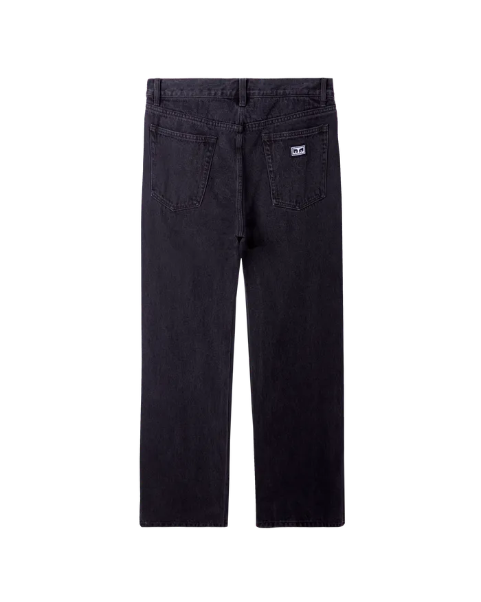Men OBEY Clothing HARDWORK DENIM Faded Black BOTTOMS