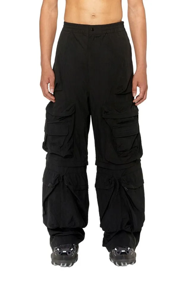 Men PStaind Black Diesel Trousers And Shorts Men PStaind Black Diesel Trousers And Shorts