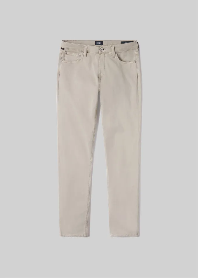 Men Pants Citizens Of Humanity London Tapered Slim Stretch Sateen In Caraway