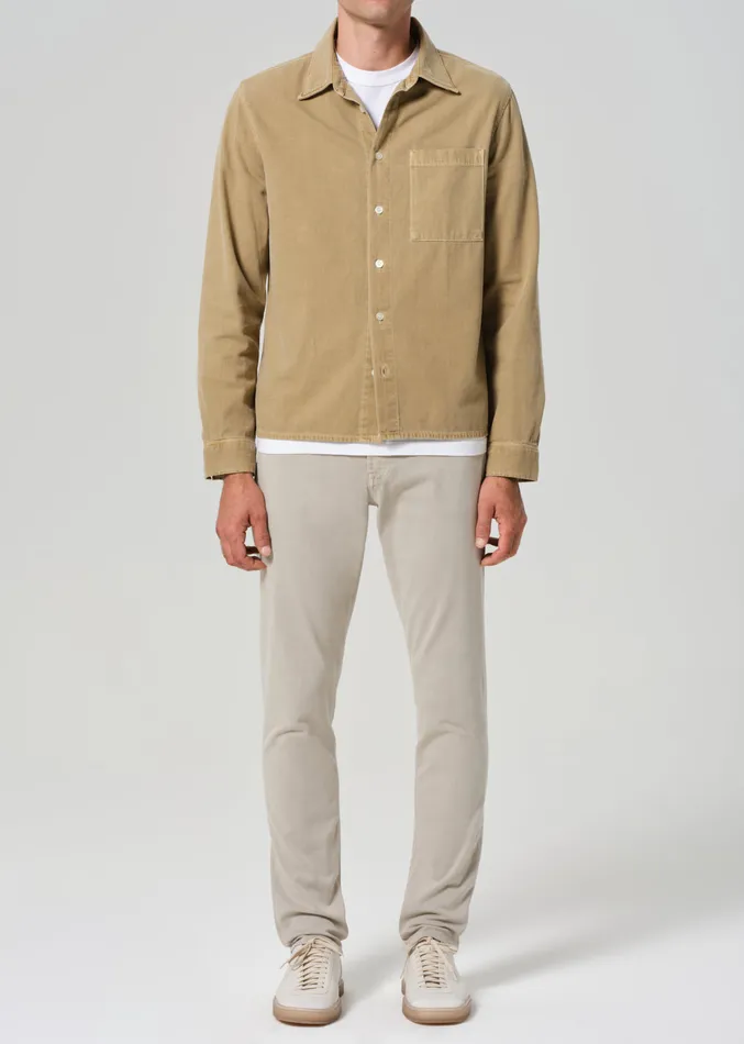 Men Pants Citizens Of Humanity London Tapered Slim Stretch Sateen In Caraway