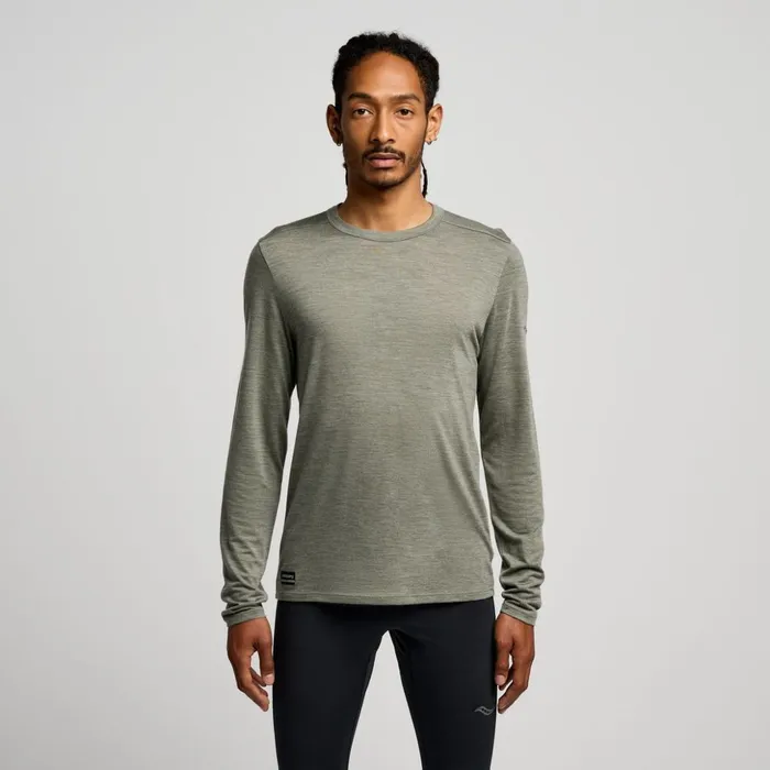 Men Peregrine Merino Long Sleeve Bough Heather Saucony Tops