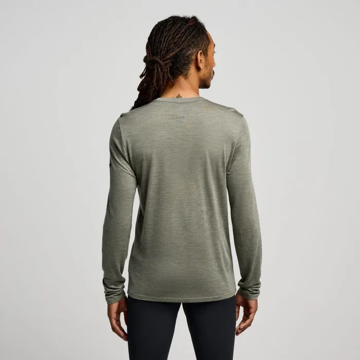 Men Peregrine Merino Long Sleeve Bough Heather Saucony Tops
