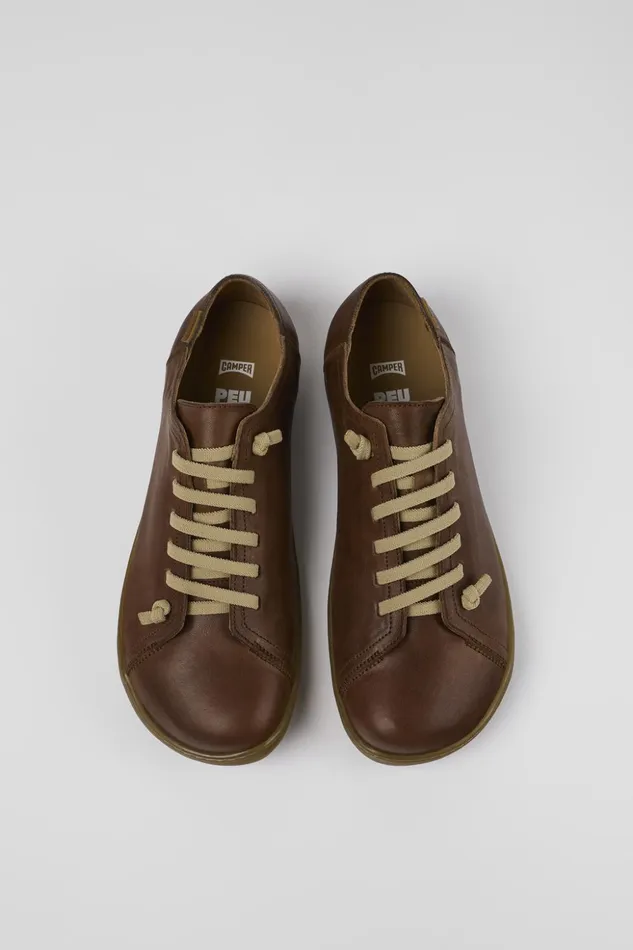 Men Peu Brown Leather Shoe Camper Casual Shoes Men Peu Brown Leather Shoe Camper Casual Shoes