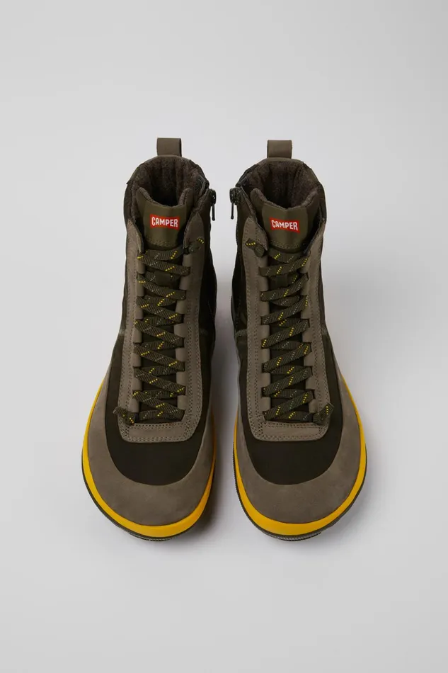 Men Peu Pista Green Boots Camper Ankle Boots Men Peu Pista Green Boots Camper Ankle Boots