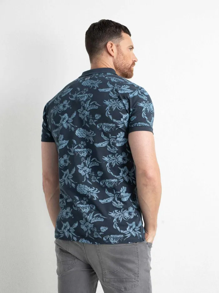 Men Polo Shirts Petrol Industries Botanical Polo Shirt Raven Grey