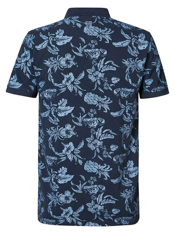 Men Polo Shirts Petrol Industries Botanical Polo Shirt Raven Grey