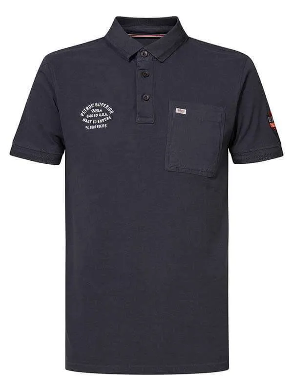 Men Polo Shirts Petrol Industries Sporty Polo Shirt Raven Grey