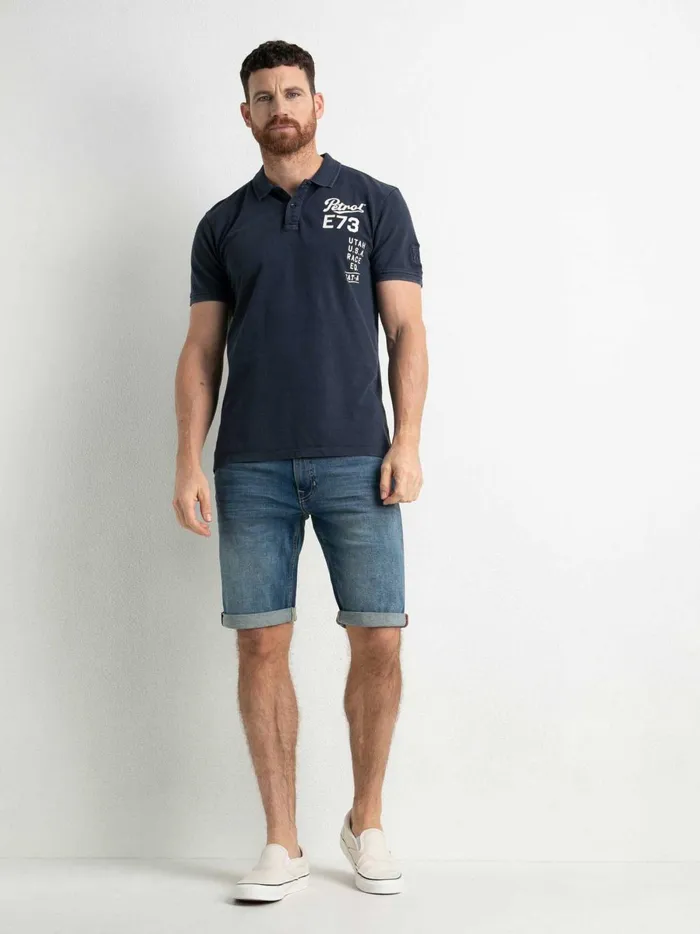Men Polo Shirts Petrol Industries VintageLook Polo Shirt Midnight Navy