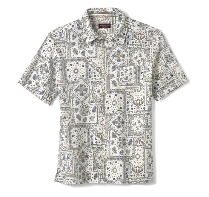 Men Print Camp Shirt White Multi Bandana JohnstonandMurphy ShortSleeve Shirts Men Print Camp Shirt White Multi Bandana JohnstonandMurphy ShortSleeve Shirts
